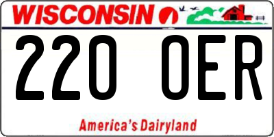 WI license plate 220OER