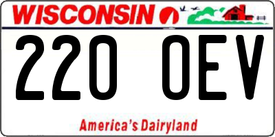 WI license plate 220OEV