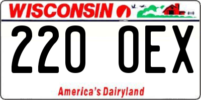WI license plate 220OEX