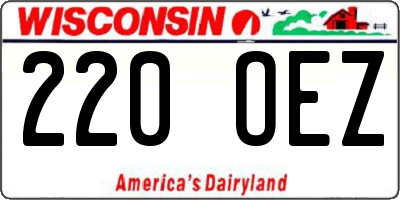 WI license plate 220OEZ