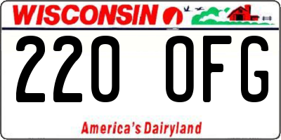 WI license plate 220OFG