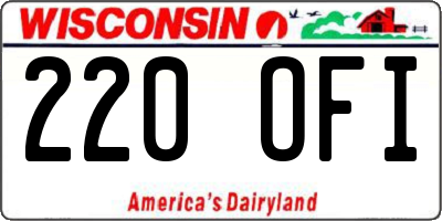 WI license plate 220OFI