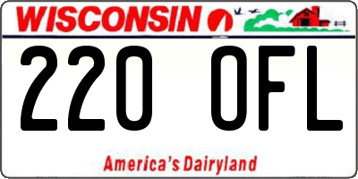 WI license plate 220OFL