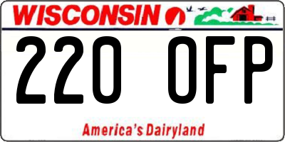 WI license plate 220OFP