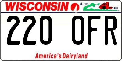 WI license plate 220OFR