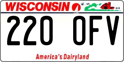 WI license plate 220OFV