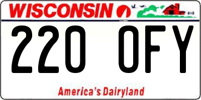 WI license plate 220OFY