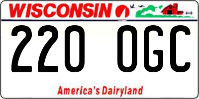 WI license plate 220OGC