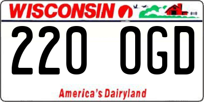 WI license plate 220OGD