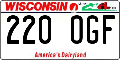 WI license plate 220OGF