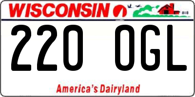WI license plate 220OGL