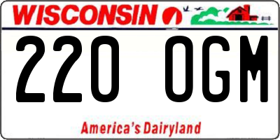 WI license plate 220OGM