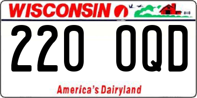 WI license plate 220OQD