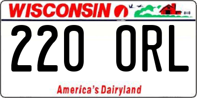 WI license plate 220ORL