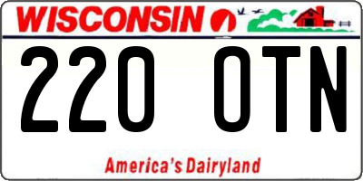 WI license plate 220OTN