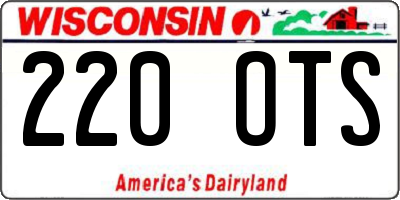 WI license plate 220OTS