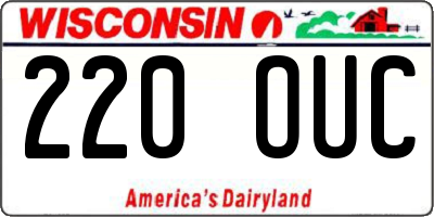 WI license plate 220OUC
