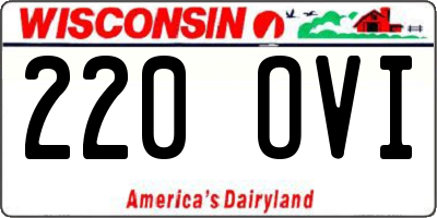 WI license plate 220OVI