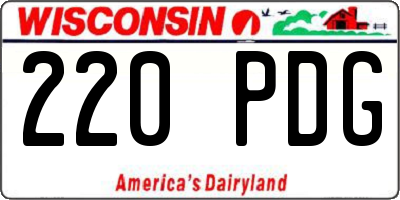 WI license plate 220PDG