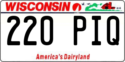 WI license plate 220PIQ