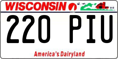 WI license plate 220PIU