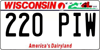 WI license plate 220PIW