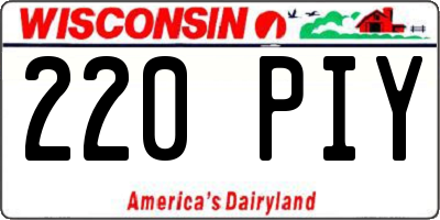 WI license plate 220PIY