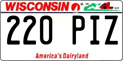 WI license plate 220PIZ