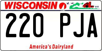 WI license plate 220PJA
