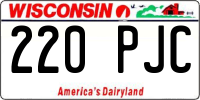 WI license plate 220PJC