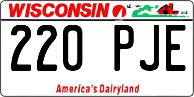 WI license plate 220PJE