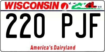 WI license plate 220PJF