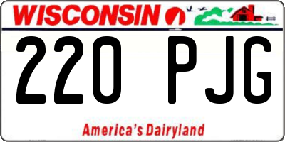 WI license plate 220PJG