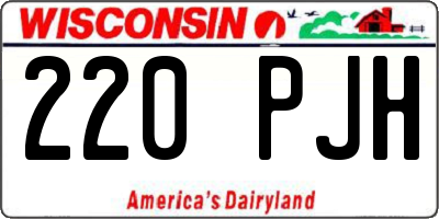 WI license plate 220PJH
