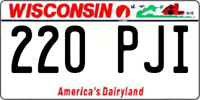 WI license plate 220PJI