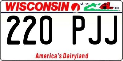 WI license plate 220PJJ