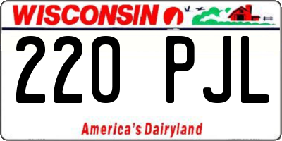 WI license plate 220PJL