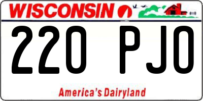 WI license plate 220PJO