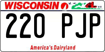 WI license plate 220PJP