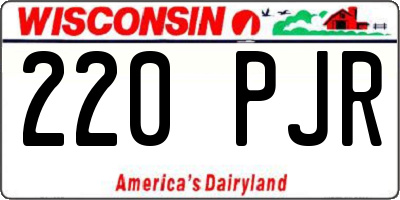 WI license plate 220PJR