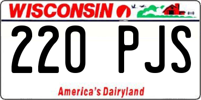 WI license plate 220PJS