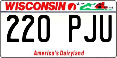 WI license plate 220PJU
