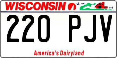 WI license plate 220PJV