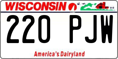 WI license plate 220PJW