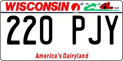 WI license plate 220PJY