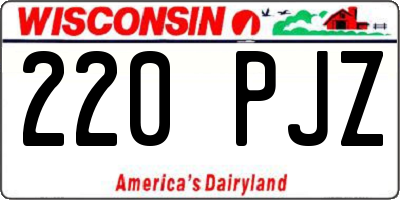 WI license plate 220PJZ
