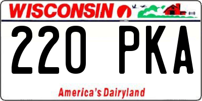 WI license plate 220PKA