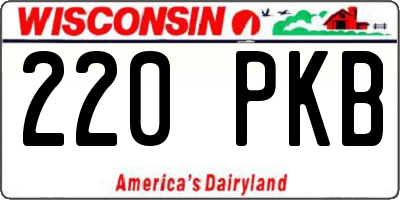 WI license plate 220PKB
