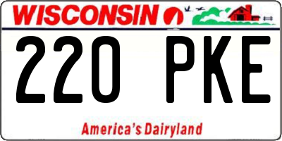 WI license plate 220PKE