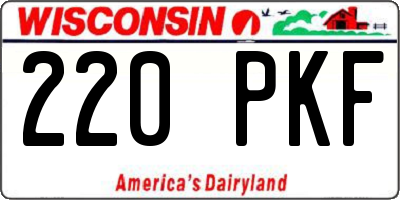 WI license plate 220PKF